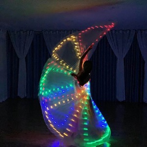 Oggetti di scena da ballo Led ali luminose danza del ventre ali dorate spettacolo da tavolo modello fluorescente mantello - Product Image 2