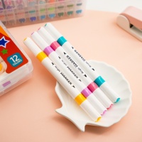 Stylos à double pointe pour l'art corporel sur ongles en acrylique, 12 à 48 couleurs, à base d'eau, séchage rapide, kit de tatouage temporaire DIY pour manucure, marqueur sûr pour la peau