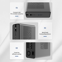 PC Desktop mini-itx dengan kipas LCFC-H02 casing logam kompak kecil mendukung catu daya ATX dan pengaturan Desktop kompak USB