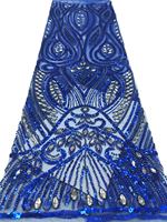 NI.AI Nouveaux Tissus Textiles Style Perlé Dentelle Filetée à Paillettes pour Robes de Mariage