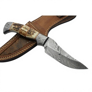 Couteau de chasse de haute qualité en acier Damas, entièrement forgé à la main, personnalisable, avec étui en cuir - Product Image 4