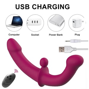 Gode sans bretelles, Double tête vibrante, point G, vibromasseur, jouets sexuels pour femmes, lesbiennes, Couple, masseur de Prostate - Product Image 5