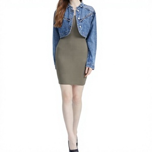 Chaqueta Larga de Mezclilla Azul para Mujer, Personalizada, Ecológica, Otoñal, Moderna, Informal, de Algodón Premium, Venta al Por Mayor de Fábrica, OEM - Product Image 1