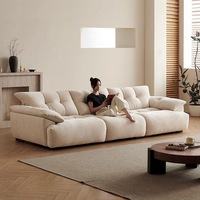 Canapé modulaire Flower Bud pour salon, luxe léger, en tissu chenille nuage, rembourré en éponge, siège polyvalent, assise profonde, structure en acier inoxydable