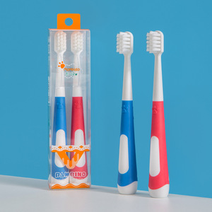 Bambino <b>Soft</b> Bristle Toothbrush 6-12 Months Dual Pack For Kids Blue Red Colors - Product Image 1