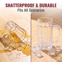 Gobelet à bière en PS incassable, durable, monocouche, transparent, réutilisable, avec poignée, pour bar, hôtel, complexe hôtelier