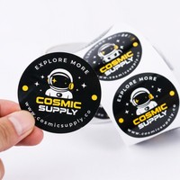 Autocollant rond noir personnalisé en feuille d'or de qualité supérieure, étiquette adhésive métallique pour la décoration des boîtes de boulangerie, de pain, de gâteaux et d'emballages alimentaires