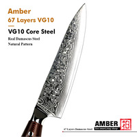 Ensemble de couteaux de cuisine en acier Damas VG 10 à 67 couches, 8 pouces, couteau de chef avec manche en G10 de qualité militaire