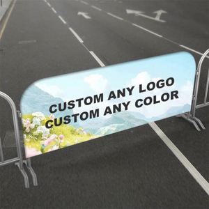 OEM Advertising Polyester Mesh Banner Custom Printed Outdoor Barricade Covers for <b>Road</b> Safety Construction Events - Product Image 4