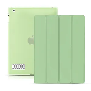 Factory in Stock TPU Back Cover Leather Stand Smart Flip Cover Case For iPad2 iPad3 iPad4 9.7 inch Kids Girls Tablet Case