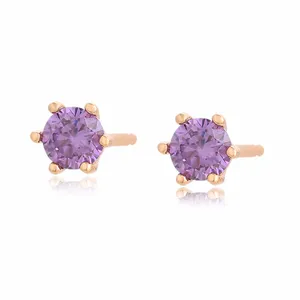 A00907435 Xuping Jewelry Exquisite style Purple diamond 18K gold Ladies Charm jewelry Stud earrings