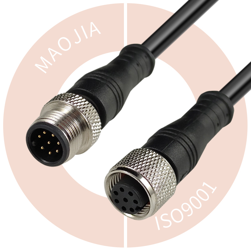 Montaje de cable m12 macho a hembra, Conector de 4 pines, sensor de 8 pines, resistente al agua, montado en código x d, 3, 5, 12, 17 Pines, m12