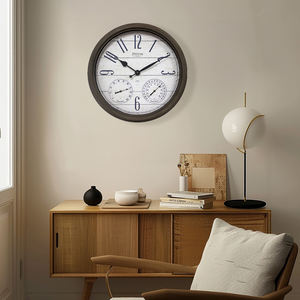 24 polegadas grande impermeável exterior parede relógio termômetros vintage silencioso parede relógios bateria operado relógios - Product Image 3