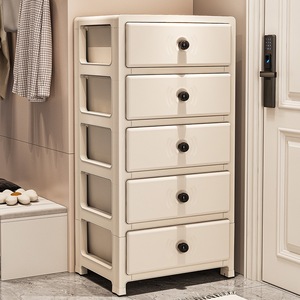 Armario de almacenamiento grueso con 4 cajones, mesa auxiliar para dormitorio, organizador para sala de estar, armario pequeño con cajones para aperitivos y juguetes - Product Image 3