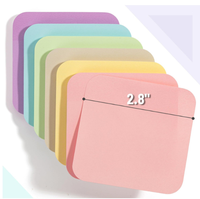 90 feuilles de notes autocollantes transparentes en PET, papeterie, logo personnalisé mignon, coins arrondis, plusieurs couleurs