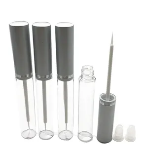 Spot Aluminium kappe Eyeliner Tube 5ml falsche Wimpern kleber leere Tube Wimpern wachstum Flüssigkeit DIY Mascara Tube mit weißem Pinsel