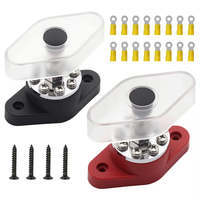 Goujon de bornier de batterie DC 48V 300A, 8 + 1 poteau 3/8 "M10 Bus Bar Distribution d'alimentation robuste pour voiture camion bateau marin