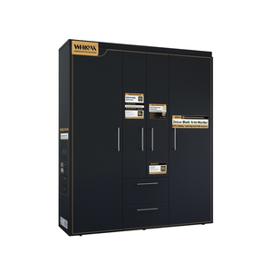 Armoire noire de luxe Whow, 2 tiroirs, accents métalliques, design contemporain, meubles de chambre à coucher - Product Image 1