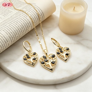 Ensemble de bijoux Hengdian Big Fashion plaqué or 18 carats, pas cher, en forme d'arbre avec émail et zircon, pour femmes - Product Image 4