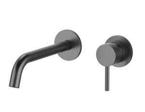 Modern Style Chrome Gun Gray Black 59-1 Brass <b>Shower</b> Panel Concealed Installation Basin Faucet Hot and Cold Split Basin <b>Mixer</b> - Product Image 4