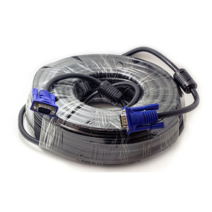 สาย VGA 20M 3+6 เส้นสัญญาณ แกนเฟอร์ไรต์คู่ ฉนวนสีดำ ขั้วต่อวิดีโอความละเอียดสูง หัวสีน้ำเงิน - Product Image 4