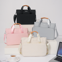 Sac fourre-tout pour ordinateur portable en polyester avec logo personnalisé, grande capacité, sac à main pour ordinateur portable 14 pouces avec bandoulière, sac d'ordinateur pour voyages d'affaires