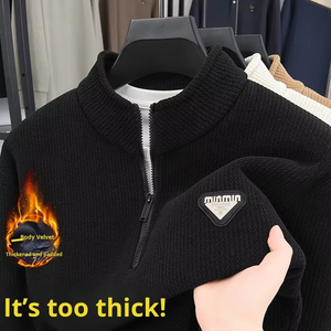 Suéter de Punto Grueso Personalizado OEM de Alta Calidad, Moderno, Holgado, Estilo Urbano, Reactivo al Calor, con Cierre Termocrómico en el Cuello para Hombre - Product Image 2