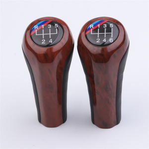 Poignée de levier de vitesses en cuir artificiel imitation bois, 5 vitesses, 6 vitesses, boîte de vitesses manuelle, pour BMW E36 E46 E60 E90 Series - Product Image 1