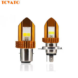 TCYATO Lampe haute luminosité 12V ~ 80V COB H6 BA20D, feux de route et feux de croisement jaune et blanc pour moto Lampe H4 - Product Image 1