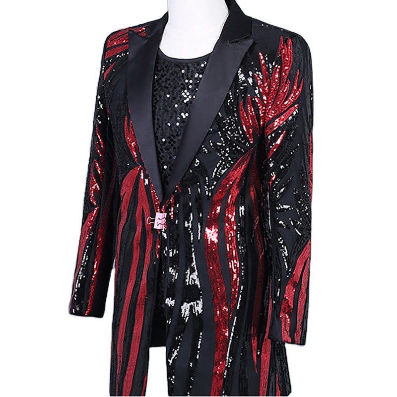 Stage Outfit Men - Elegant Sequins Suits for Dancers