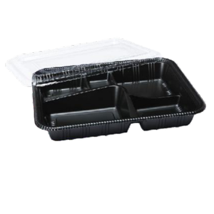 กล่องพลาสติกแบบใช้แล้วทิ้ง 5 ช่องสำหรับร้านอาหาร บรรจุอาหารกลับบ้าน - Product Image 2