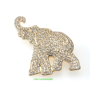 Elefante de Cristal Broche Pin Rhinestone Broche Material da Liga das Mulheres Personalizadas para Casamentos e Festas-Dongguan Jóias - Product Image 2