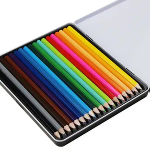 Professional art level best quality 12 24 36 colors pencil set kids wooden color pencil for tin box packing