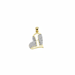 สร้อยคอคู่สีทอง14K สร้อยคอจี้หัวใจเสน่ห์ของคู่รักเครื่องประดับดีสำหรับผู้หญิงทำจากไก่งวง - Product Image 2
