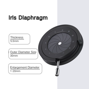 Diaphragme à <span class=keywords><strong>iris</strong></span> manuel réglable en acier inoxydable, de 1 mm (min.) à 20 mm (max.) - Product Image 1