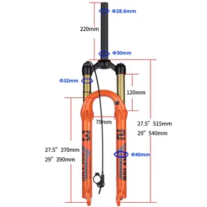 Horquilla de <span class=keywords><strong>Bicicleta</strong></span> de Montaña Bolany de 27.5/29 Pulgadas, de Aleación de Magnesio, con Amortiguación por Presión de Aire, <span class=keywords><strong>Accesorios</strong></span> de Aluminio <span class=keywords><strong>para</strong></span> Bicicletas de Carretera - Product Image 2