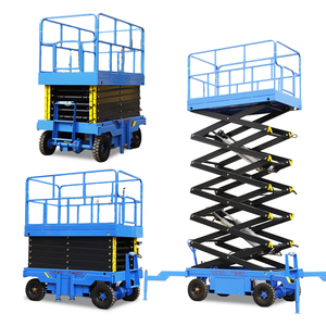 Platform kerja udara perancah listrik pabrik 1 Ton 300KG 500 M berat 4-20M angkat gunting Trailer seluler kustom - Product Image 1