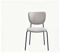 Chaise de salle à manger compacte et moderne, confortable, en tissu écologique imperméable, design ergonomique capitonné pour petits appartements