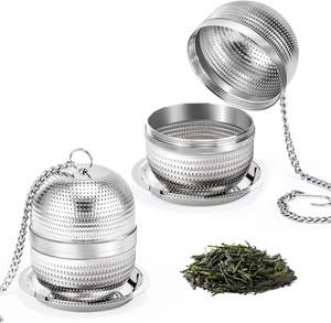 حديث قابل لإعادة الاستخدام كرة الشاي المعدنية Infuser صانع الشاي المعاصر وفلتر - Product Image 1