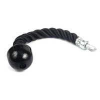 KaraQoton 2022 Corde de triceps en nylon enduit pour poulie de fitness, attache pour machine à câble, 250 kg, durable, usage domestique, noir/rouge, 68 cm