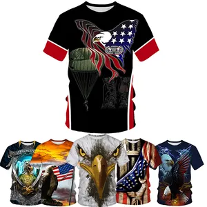 Оптовая продажа, мужские футболки из чесаного хлопка с принтом животных, птиц, мужские футболки с 3d принтом животных, 3d дизайнерская футболка
