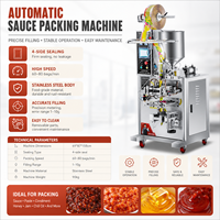 Machine d'emballage de sachets à 4 soudures latérales pour sauces et pâtes, capacité de 1 à 10 g, 60 à 80 sachets/minute, en acier inoxydable