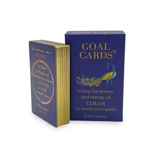 Printing Custom Shape Positive Affirmation Cards Game Deck Mental Health Premium Gold Edges Daily Goal Cards