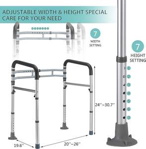 Yaşlı güvenlik çerçevesi için yükseklik genişliği ayarlanabilir tuvalet ray Fit herhangi bir tuvalet tıbbi malzemeler - Product Image 2