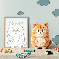 Peluche Gothique Chat Noir Papillon, Jouet en Peluche Doux avec Rembourrage en Coton PP, Cadeau pour Fans