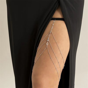אופנה סקסי multilayer שרשרת חרוז rhinestone tassel שרשרת ירך בגדי ים לנשים - Product Image 5