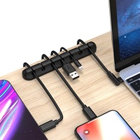 Silicone USB Câble Organisateur Enrouleur Bureau Gestion Clips Câble Titulaire pour Souris Casque Fil Organisateur Protecteur Personnalisé