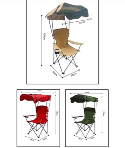Silla de Playa Plegable Portátil con Toldo y Logotipo Personalizado para Niños y Adultos - Metal Resistente para Uso en Exteriores y Playa - Product Image 4