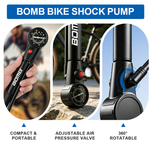 ปั๊มลมจักรยานแบบลูกระเบิดพร้อมมาตรวัดแรงดันสูง130-160PSI แบบแมนนวล - Product Image 5