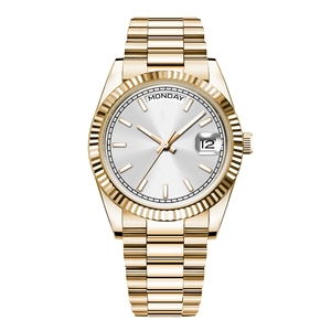 39mm hombres de lujo sin logotipo automático mecánico Nh36 día y fecha muñeca corona logotipo personalizado reloj impermeable - Product Image 5